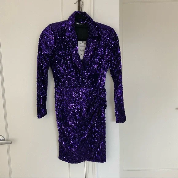 zara purple blazer dress Zara | Dresses | Zara Purple Sequin Blazer Dress